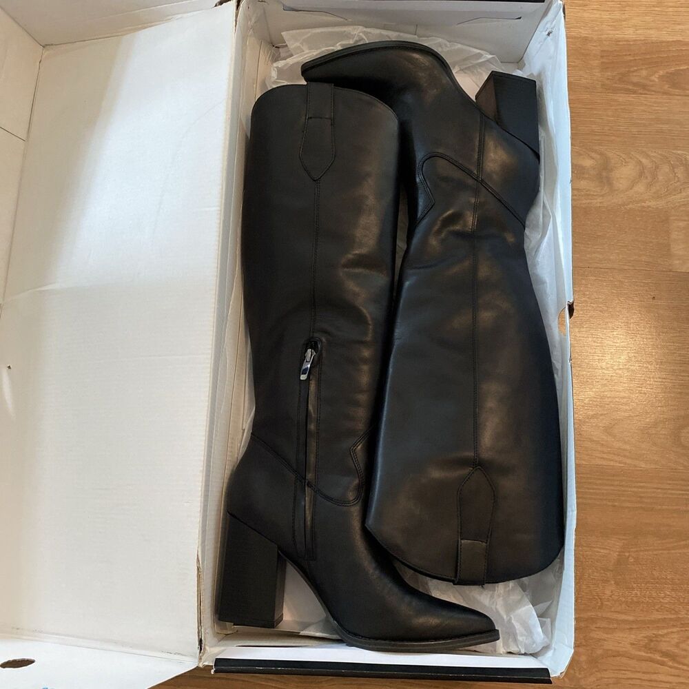 Nine West Bromwel Pointy Toe Knee High Boots Women’s Size 7M New Black - Picture 3 of 11
